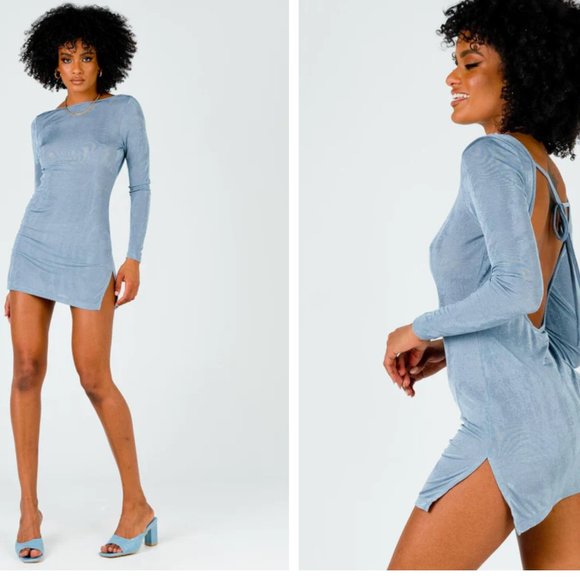 Montana Mini Dress Dusty Blue - Picture 4 of 8